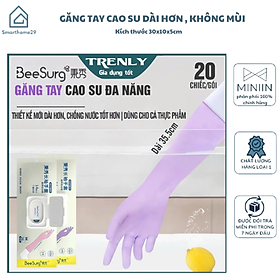 Mua Bộ 20 Chiêc găng tay cao su dài 35 5cm Rửa Bát  Chống Nước  Không Mùi - HÀNG CHÍNH HÃNG MINIIN