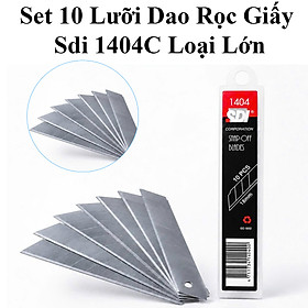 Set 10 Lưỡi Dao Rọc Giấy Sdi 1404C Loại Lớn Tiện Dụng