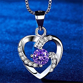 Dây chuyền trái tim, đính kim cương gạo, DMB006