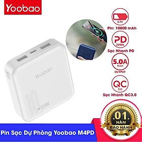 Pin sạc dự phòng Yoobao M4PD 10000mAh, sạc nhanh 20W, QC3.0 - Hàng nhập khẩu
