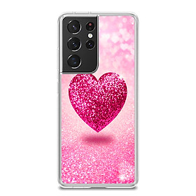 Ốp lưng điện thoại SAMSUNG GALAXY S21 ULTRA - Silicone dẻo - 0419 HEART10 - Hàng Chính Hãng