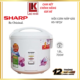 Nồi cơm nắp gài Sharp 1.8 lít KS-18TJV , Công suất 700W, công nghệ nấu 1D - Hàng chính hãng - Bảo hành 12 tháng