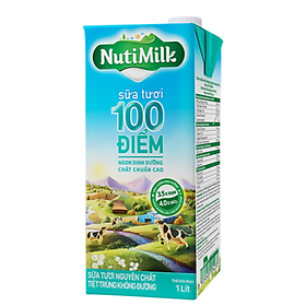 Sữa tươi Nutimilk 100 điểm nguyên chất 1L - 04264