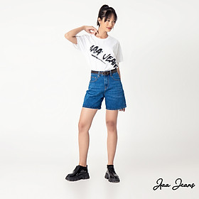 Quần short jean nữ lưng cao regular fit Aaa Jeans Navy Blue