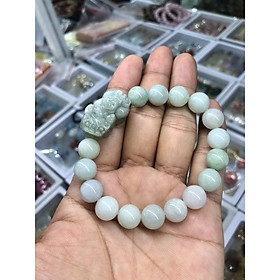 Vòng đeo tay, lắc tay mix Tỳ Hưu phong thủy đá ngọc phỉ thúy