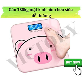 CÂN ĐIỆN TỬ SỨC KHỎE 180 KG, HÌNH HEO HỒNG KUTE SIÊU DỂ THƯƠNG