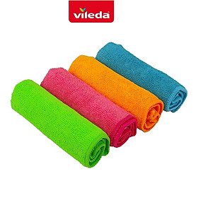 Khăn lau đa năng VILEDA sợi microfibre thấm hút mạnh, gói 4 chiếc