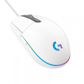 Chuột game có dây Logitech G203 Lightsync - Tùy chỉnh RGB, 6 nút lập trình, nhẹ, 8000 DPI, PC/Mac - Hàng chính hãng - Màu Trắng