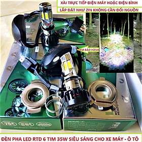 Mua Đèn pha led xe máy APX 6 tim siêu sáng xài trực tiếp điện máy lắp chuẩn không cần độ chế