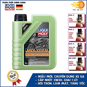 Dầu nhớt tổng hợp chuyên dụng cho xe tay ga Molygen Liqui Moly 1L 5W30 21718 - Mẫu mới, scooter, nhập Đức, mát xe