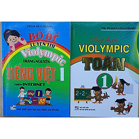 Hình ảnh Sách - ComBo Bộ Đề Luyện Thi Violympic Trạng Nguyên Tiếng Việt Trên Internet Lớp 1 + Hướng dẫn giải VIOLYMPIC Toán 1-mk