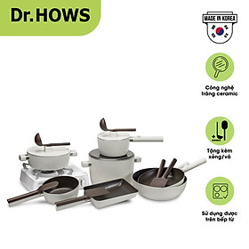 Mua Bộ Nồi chảo 08 món Dr.HOWS LUMI yêu bếp: 03 nồi + 04 chảo + 1 bếp gas ( tặng kèm vá/xẻng)
