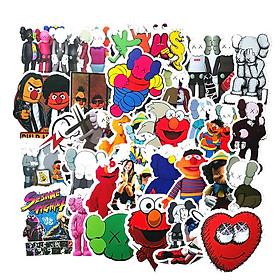 Sesame Street & Kaws Stickers set 60 ảnh có ép lụa 