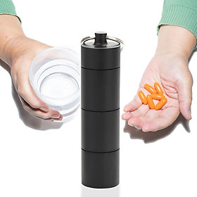 Waterproof Aluminum Medicine Pill Box Case Bottle Holder Container Keychain
