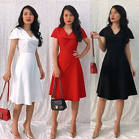 Đâm xòe trơn cổ tim thanh lịch, xinh đẹp và tôn dáng GR167 - Hình thật shop chụp