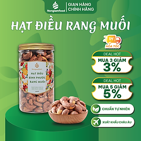 Hạt điều Bình Phước rang củi Nonglamfood hũ 454g | Quà tặng cao cấp cho người thân, bạn bè, doanh nghiệp