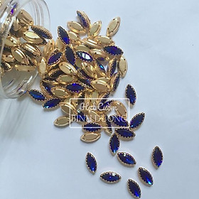 Đá kết bọc thép hình lá me size 7x15mm trang trí hạt đẹp