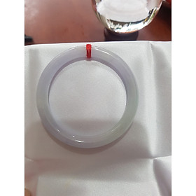 Vòng cẩm thạch Tự nhiên Tím A Trắng 49mm x 6,8mm Vòng màu tím nhẹ trắng vòng đẹp Nữ mệnh Kim Thủy 45kg - 50kg ạ