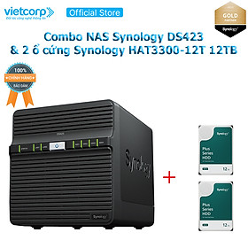 Mua Combo Thiết bị lưu trữ NAS Synology DS423 và 2 Ổ cứng Synoly HAT3300-12T  Hàng Chính Hãng