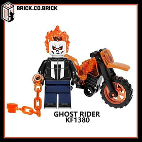 Đồ chơi Lắp ráp minifig Bộ đồ chơi Lắp ráp nhân vật Ghost Rider và Siêu xe Motor Red Hood Ghost KF6120