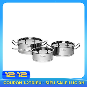 Bộ nồi quánh inox Fivestar 3 đáy từ nắp inox 3 món
