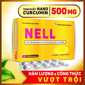 Thực phẩm bảo vệ sức khoẻ NELL - Hỗ trợ điều trị viêm loét dạ dày, tá tràng, giúp nhanh lành vết loét, giảm các triệu chứng do viêm loét dạ dày- Nano Curcumin 10% 500mg
