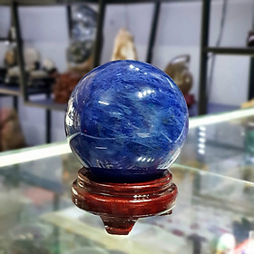 Mua Quả Cầu Phong Thủy Xanh Dương Đá Obsidian Thiên Nhiên ĐK:9cm - Hợp Mệnh Thủy Mộc - OBSA1003