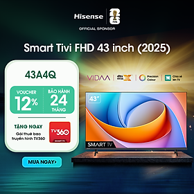 Smart Tivi Hisense 43 inch FHD 43A4Q, Giao hàng toàn quốc, Bảo hành 2 năm - HÀNG CHÍNH HÃNG