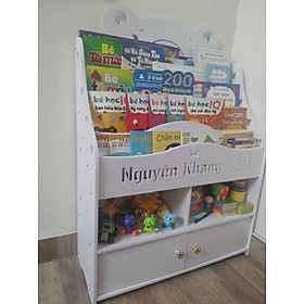 Mua (Khắc tên free) Kệ sách Gấu 2 tủ đồ (size to)