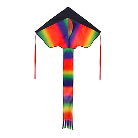 Delta Kites Fly Kite with Tail Rainbow Kites for Family Trips Garden Beginner Games