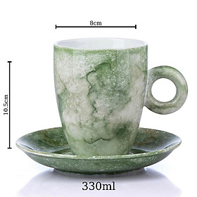 Mua Ly Cafe đẹp - Bộ cà phê Bát Tràng Cao cấp - Tách Latte 330ml - Ly uống cafe siêu xinh - Vitaminceramics