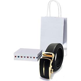 Bộ quà tặng thắt lưng, dây nịt nam khóa tự động có hộp đựng + túi tặng kèm