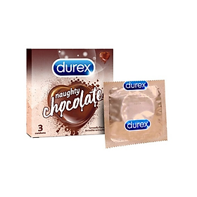 Bao Cao Su Durex Chocolate 3s - Gai Nhỏ - Hương Socola - Nhập Khẩu Ấn Độ