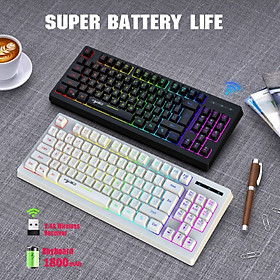 Mua Bàn Phím không dây led RGB L100 White Chống ồn - sạc TypeC