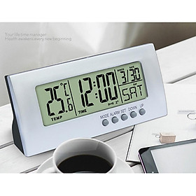 Digital LED Alarm Clock Indoor Temperature Monitor Meter, Battery Operated