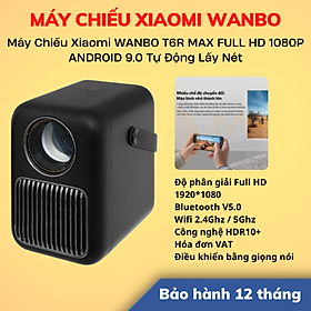 Mua Máy Chiếu Xiaomi WANBO T6R MAX FULL HD 1080P ANDROID 9.0 Tự Động Lấy Nét - Hàng Chính Hãng - Màu Trắng/Đen