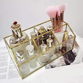 Clear Cosmetic Makeup Display Organizer Glass Case Box Jewelry Storage