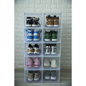 Mua 5 Hộp đựng giày nhựa cứng cửa mở nam châm  trọng lượng 1000gram  tháo lắp dễ dàng | kích thước 26 * 20 5 * 35 5cm