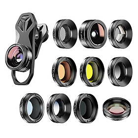 Bộ 11 mắt len chuyên nghiệp cho điện thoại APEXEL APL-DG11 gồm len siêu phóng 140° và len mắt cá góc rộng 205°