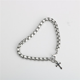 Lắc tay titan hợp kim không gỉ cá tính unisex chữ thập