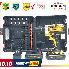 Máy khoan pin DEWALT 36V 3 Chức Năng 2 PIN kèm 26 Phụ Kiện có cân bằng thuỷ lực