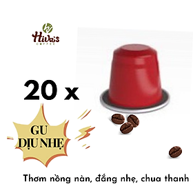 [Tiết kiệm] Cà phê viên nén Nespresso chính hãng HIVA'S COFFEE, túi zip 20 viên nhựa GU NHẸ - Nguyên chất, Thơm nồng nàn, Chua thanh, đắng nhẹ, hậu ngọt tự nhiên - Dòng TIẾT KIỆM. Giá TỐT tại xưởng 