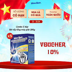 Combo 05 hộp CLS lồng máy giặt 300g Ag+