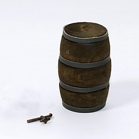 1/12 Scale Dollhouse Kitchen Bar Decoration Accessories Miniature Wooden Wine Barrel Mini Beer Cask Toy