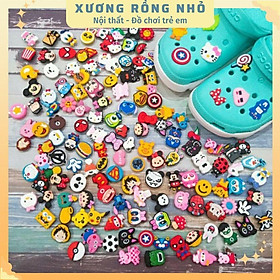 Combo 5 sticker dán dép - Phụ kiện nút giày Crocs Jibbitz đơn giản dễ thương cho dép khủng long, dép bít đầu