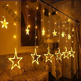 Dây đèn LED hình SAO noel decor dài 3m màu vàng ấm lung linh