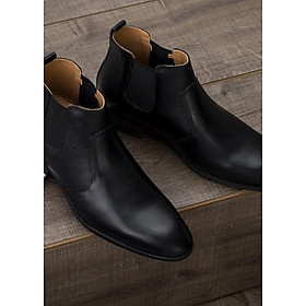 Giày Cao Nam Cổ Lửng,Chelsea Boots Đen GV053