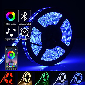 Cuộn led rgb 5m trang trí  dùng app nháy theo nhạc 16 triệu màu