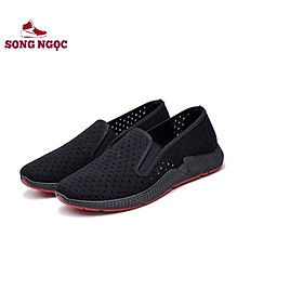 Giày Lười vải kết hợp lỗ thoáng khí SSN60 giày đế kếp đỏ đúc nguyên khối ôm chân nhẹ nhàng khi mang