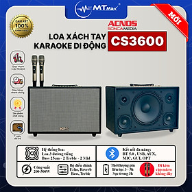 Hình ảnh Loa Xách Tay ACNOS CS3600 - Loa Karaoke Chính Hãng 3 Đường Tiếng, Công Suất Lớn 500W, Âm Thanh Cao Cấp Chuyên Nghiệp, Nâng Tiếng, Chống Hú Siêu Cấp, Đi Kèm 2 Micro Karaoke hàng chính hãng